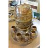 Image 2 : WOOD CARVED DRING DISPENSER AND THREE TIER CONDIMENT SERVER