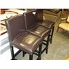 Image 2 : THREE BROWN LEATHER MODERN BARSTOOLS