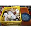 Image 1 : YELLOW CRATE OF POTTERY