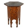 Image 1 : Folk Art Hexagonal Floral Decorated Table