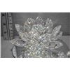 Image 2 : Swarovski crystal water lily candleholders including large, medium and small