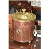 Image 1 : Antique brass and copper coal hod with original liner