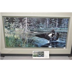 Framed limited edition print "Sunlit" pen signed by artist Andrew Kiss, 214/380