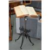 Image 1 : Antique encyclopaedia/bible stand with four leg cast base and fully adjustable mechanism with oak pl