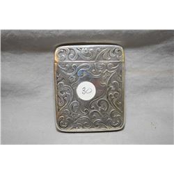 Sterling silver embossed match safe with striker