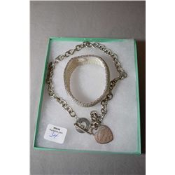 Sterling silver necklace and bracelet, both marked Tiffany & Co.