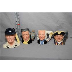 Four medium sized Royal Doulton character jugs including Benjamin Franklin D6695, Sir Henry Doulton 