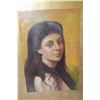 Image 1 : Framed oil on canvas portrait painting of a young woman, no artist signature seen, 15" X 10"