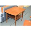 Image 1 : Scandinavian designed three piece teak parlour table set with coffee table with slat style under she