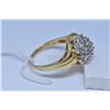 Image 2 : Ladies 14kt yellow gold and diamond cluster dinner ring