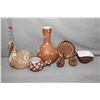 Image 1 : Selection of glazed pottery including large vase, swan, small sauce boat, a pair of birds etc.