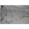 Image 2 : Selection of crystal including decanter with Birks silver collar, pinwheel drinks decanter plus eigh