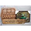 Image 1 : Four pub signs including "Purd's Pub" , "Molson Canadian on draught" and two Atlas 60 framed mirrors