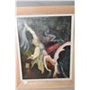 Image 1 : Framed oil on board painting of skating/dancing figures signed by artist A. Tyler 20" X 16"