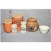 Image 1 : Selection of stoneware and clay including biscuit barrels, stilton cheese, orange Marmalade, small p