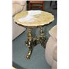 Image 2 : Three piece faux brass and marble parlour set including coffee table and a pair of end tables