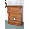 Image 1 : Quarter cut oak stacking Macey barrister book cabinet including base, two book case section, drop fr