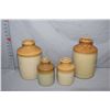 Image 1 : Two 1 gallon and two quart sized glazed stoneware jars