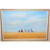 Image 2 : Framed oil on canvas painting "Harvest time in Alberta" signed by artist Donna Jaque, 12" X 18"