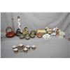 Image 1 : Selection of Oriental collectibles including tea pots, small Satsuma vase and incense burner, horses