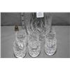 Image 2 : Waterford "Lismore" decanter 11" high with stopper and six Waterford "Lismore" shot glasses