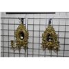 Image 1 : Pair of brass three branch candle sconces set with bevelled mirrors