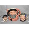 Image 1 : Three Royal Doulton character jugs including two mediums, Bacchus D6505 and Beefeater D6233 plus a l