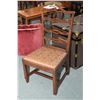 Image 2 : Two antique chairs including a channel back upholstered parlour chair and a ladder back side chair