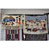 Image 1 : Two hand woven mohair wall hangings from Lesothos, South Africa including a 30" X 40" and a "19" X 4