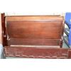 Image 1 : Antique double size sleigh bed with headboard, footboard and rails