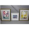 Image 1 : Three original framed artworks including two abstract collages 5" X 7" and a "Garden of Peace" 4" X 