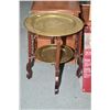 Image 1 : Oriental motif brass and rosewood folding table