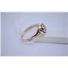 Image 2 : Antique 9kt rose gold and silver diamond solitaire ring set with 0.25ct Old European mine cut diamon