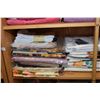 Image 1 : Shelf lot of table linens including new in package table clothes including Damask with matching napk