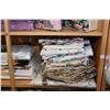 Image 2 : Shelf lot of table linens including new in package table clothes including Damask with matching napk