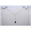 Image 1 : Ladies 10kt yellow gold necklace 20" in length and tourmaline briolette pendant