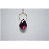 Image 2 : Ladies 10kt yellow gold necklace 20" in length and tourmaline briolette pendant