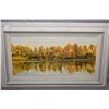 Image 1 : Framed oil on board painting of a Reflective Autumn scene, unsigned by Crane Thomas and consigned by