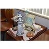 Image 1 : Selection of Nautical themed collectibles including wooden lighthouses, pottery lighthouse, wooden b