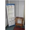 Image 1 : Shabby chic primitive kitchen corner cabinet and a primitive washstand with towel bar