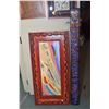 Image 1 : Two painted wall mount wood carvings including 4" X 2", one signed Eisert Hall