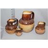 Image 1 : Four graduated Doulton Lambeth glazed pottery jugs including 7 1/2", 5", 4 1/4" and 2 3/4"all decora