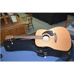 Simon & Patrick acoustic six string guitar with electric pick-up in fitted hard case