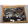 Image 1 : Wooden box containing a selection of vintage watches including vintage Timex, Michael Kors, Guess, S