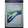 Image 1 : Set of seven framed Vancouver 2010 Olympic posters including snowboard, ice hockey, ski jumping, cur