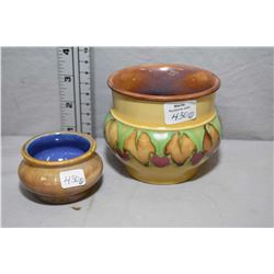 Two small pieces of Royal Doulton glazed stoneware including one marked 1899 and initialled W.A and 