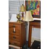 Image 1 : Three lamps including electric oil lamp with frosted shade, floor lamp and modern table lamp