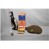 Image 2 : Selection of guy's items including two vintage motorcycles helmets, a 1944 Royal Canadian Army Servi