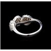 Image 3 : 0.89 ctw Pave Round Diamond Heart Ring - 14KT White Gold