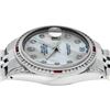 Image 8 : Rolex Mens Stainless Steel Diamond Lugs & Ruby Channel Set Datejust Wristwatch